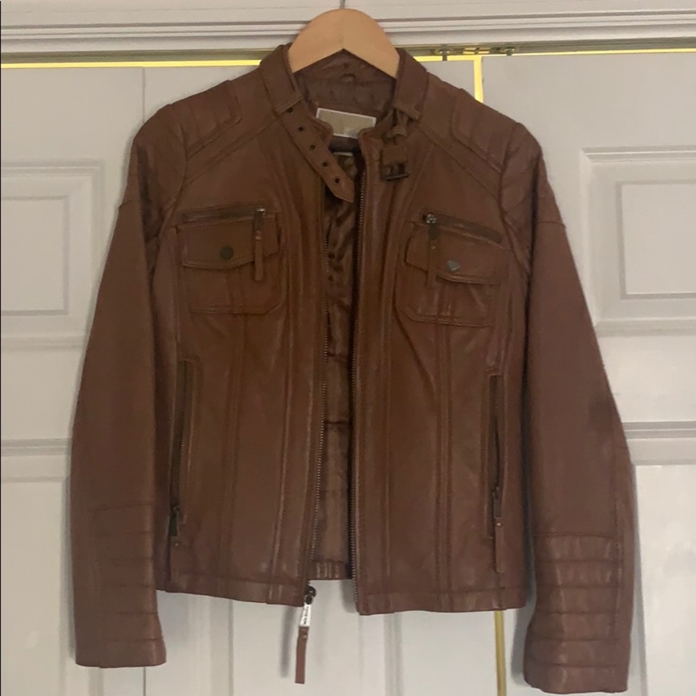 Leather motorcycle jacket
